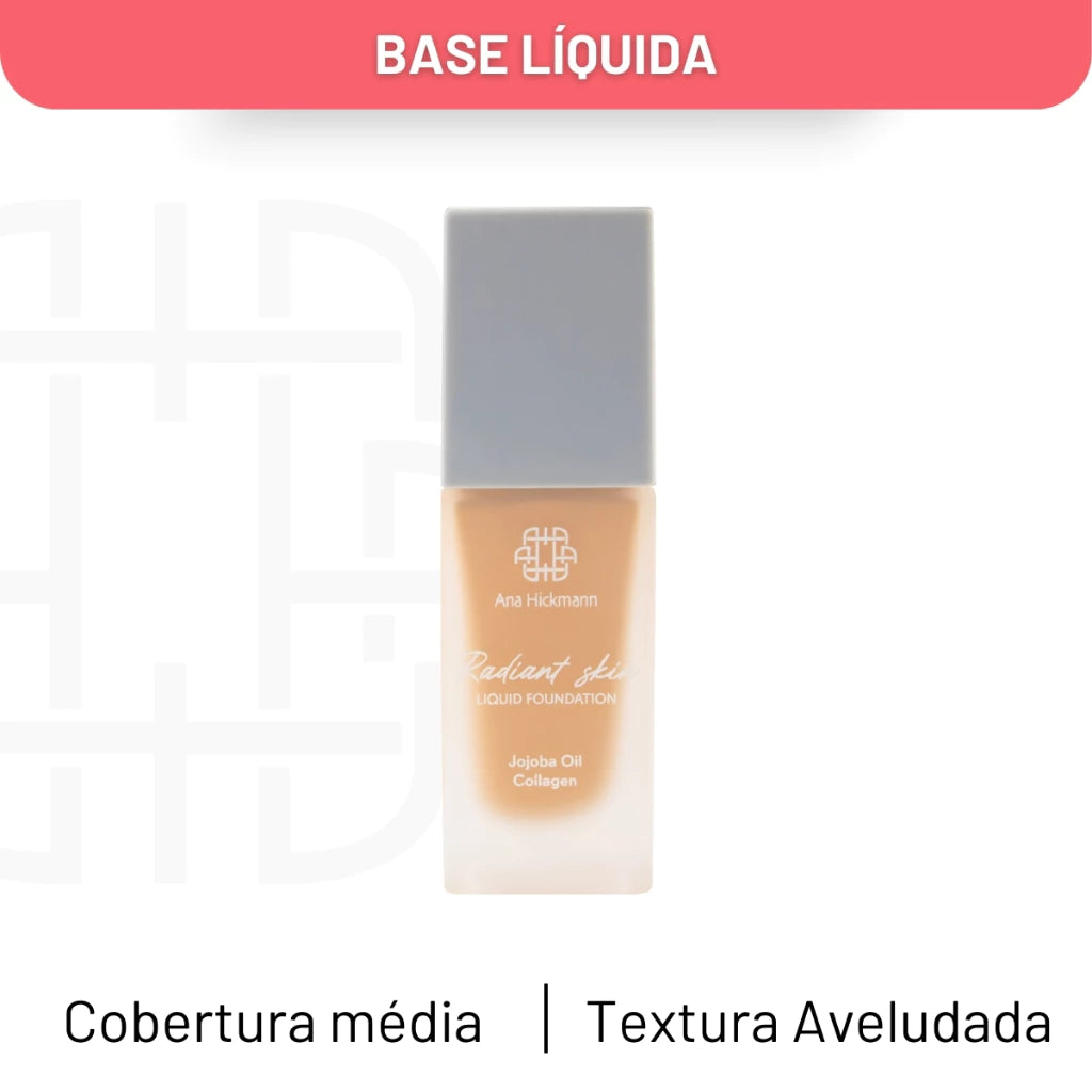 Maquiagem Base Líquida Semi Matte Radiant Skin N8 Ana Hickmann
