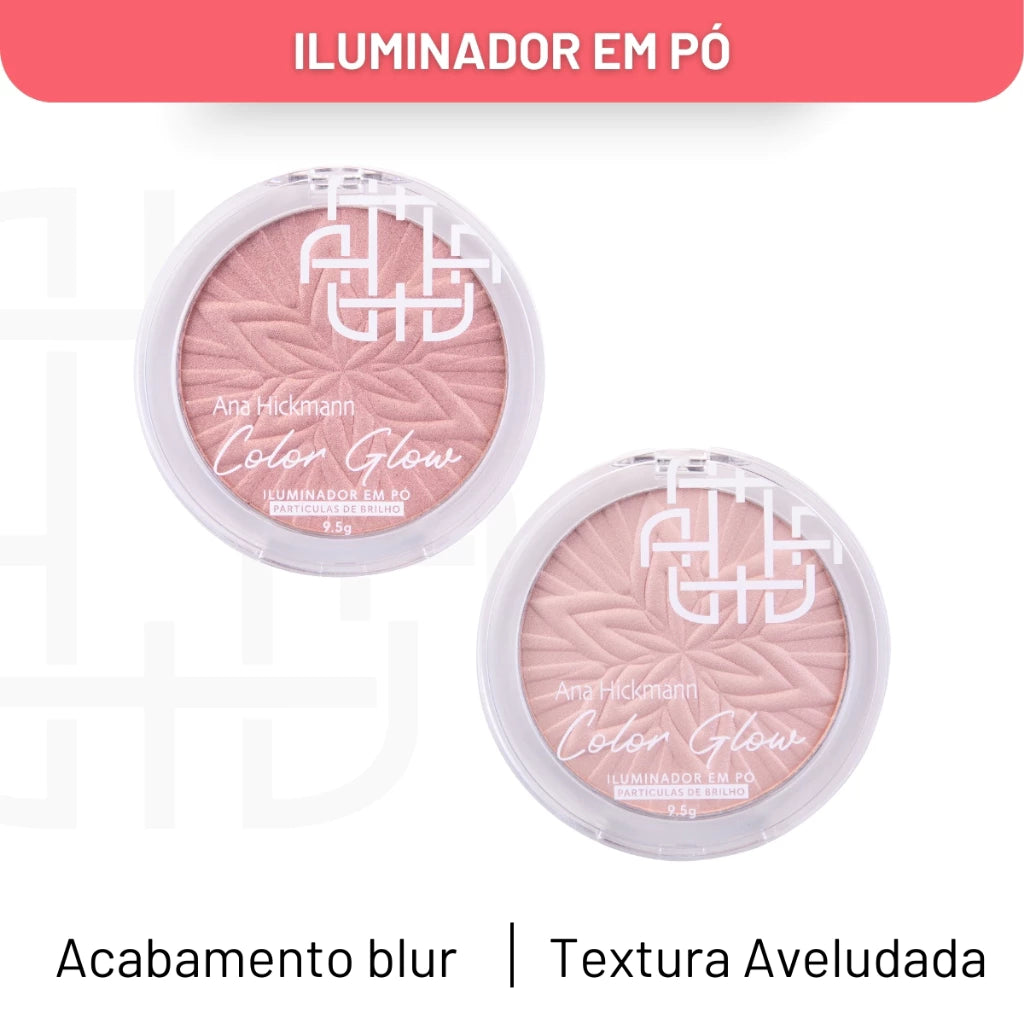 Iluminador Pó Brilho Facial Color Glow Highlighter Ana Hickmann