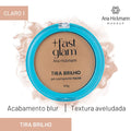 Pó Compacto Tira Brilho Fast Glam Ana Hickmann Alta Cobertura Matte 6 Tons