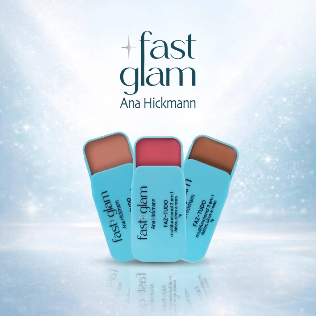 Maquiagem 3 em 1 Fast Glam Ana Hickmann | Lábios, Olhos e Rosto | Prática, Pigmentada e Versátil