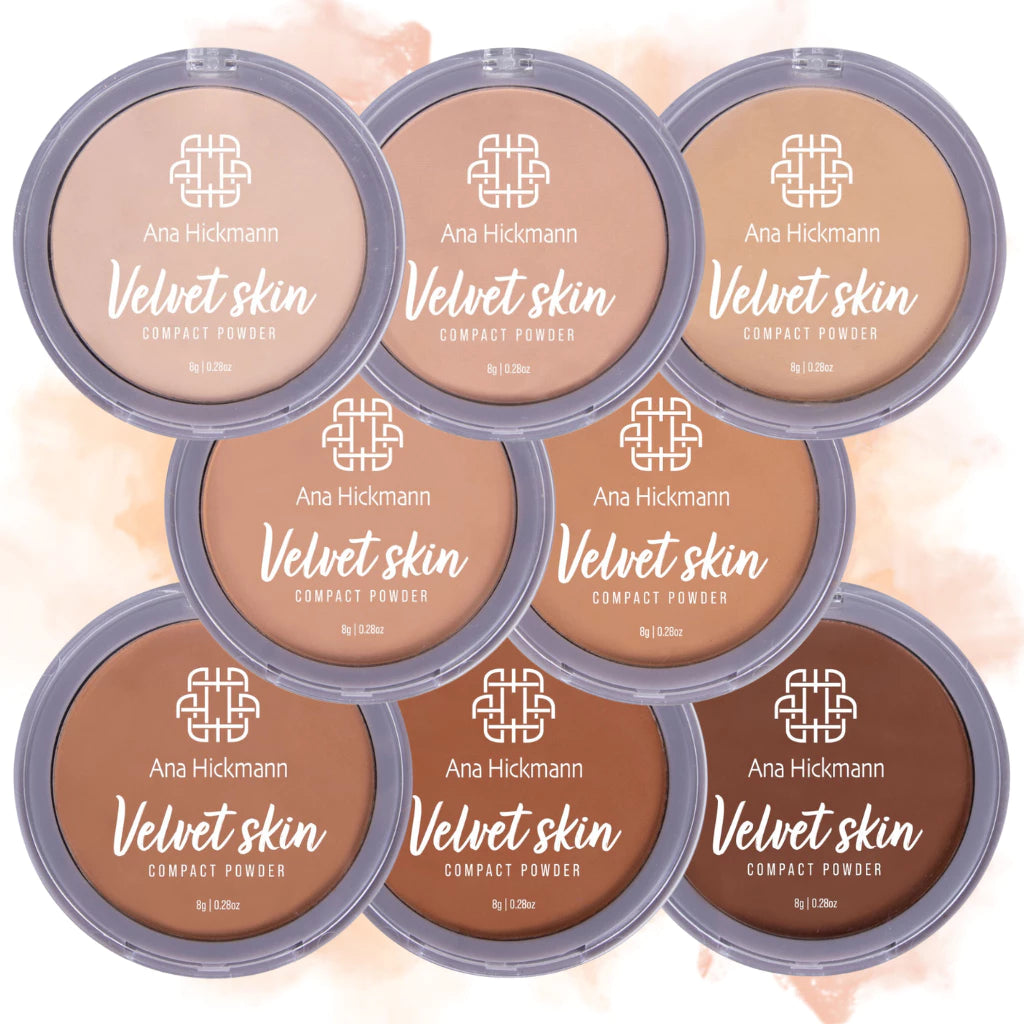 Pó Compacto Facial Cobertura Media Aveludado Velvet Skin Ana Hickmann