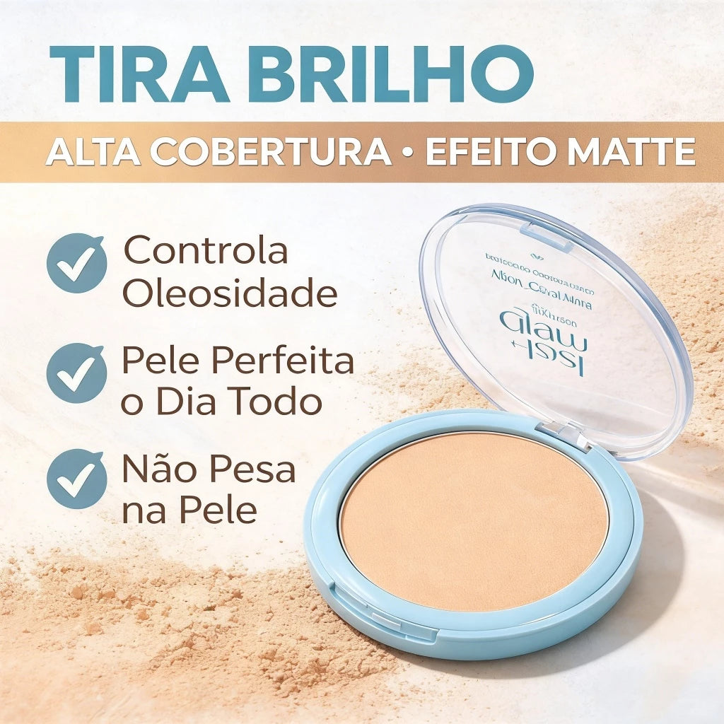 Pó Compacto Tira Brilho Fast Glam Ana Hickmann Alta Cobertura Matte 6 Tons