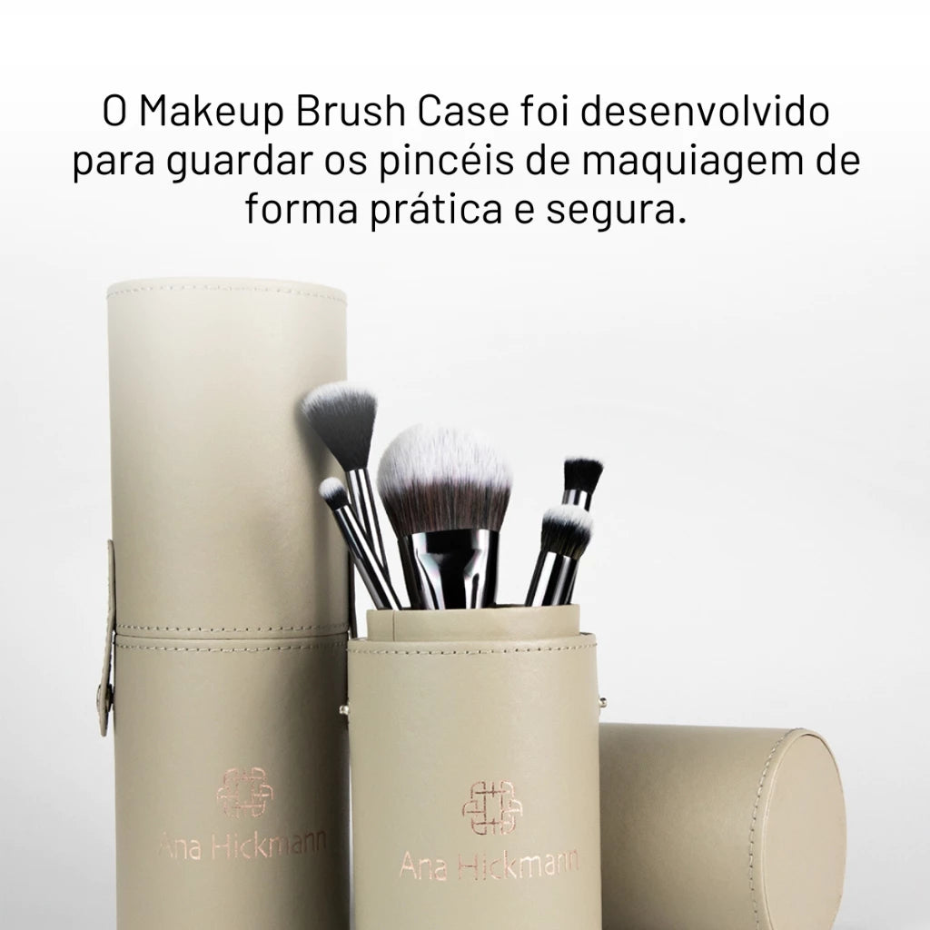 Estojo Para Pincéis de Maquiagem Cinza Ana Hickmann