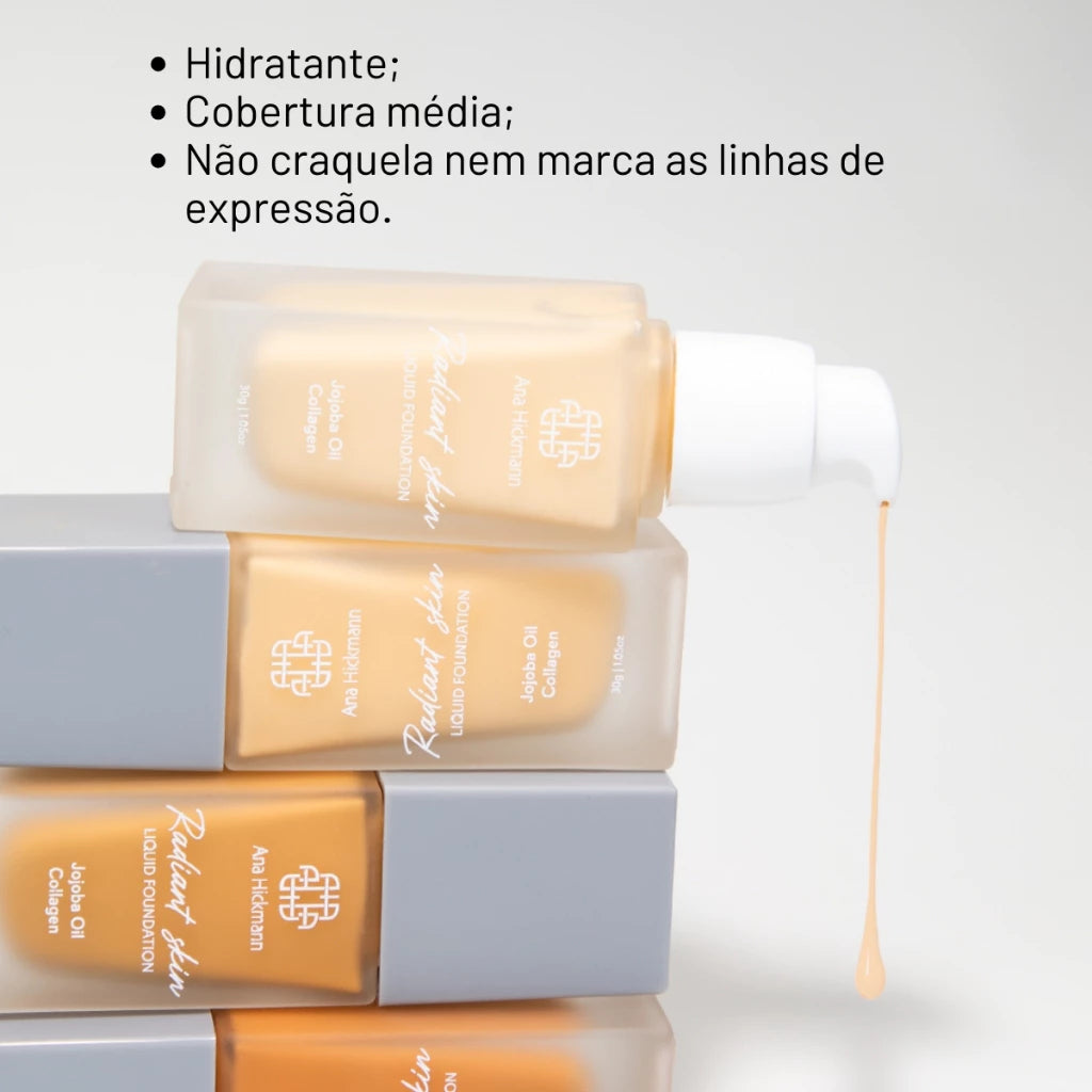 Maquiagem Base Líquida Semi Matte Radiant Skin R12 Ana Hickmann