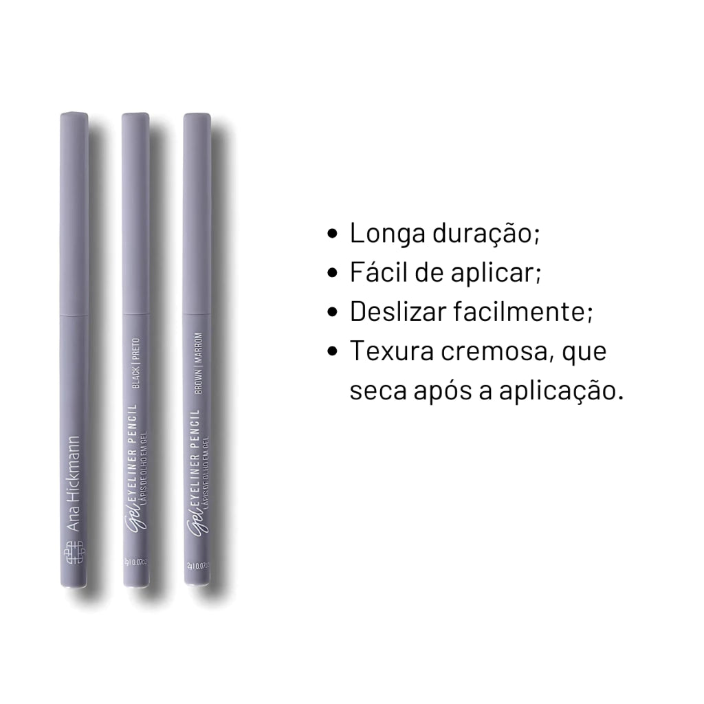 Lápis de Olho Preto Gel Eyeliner Black Ana Hickmann