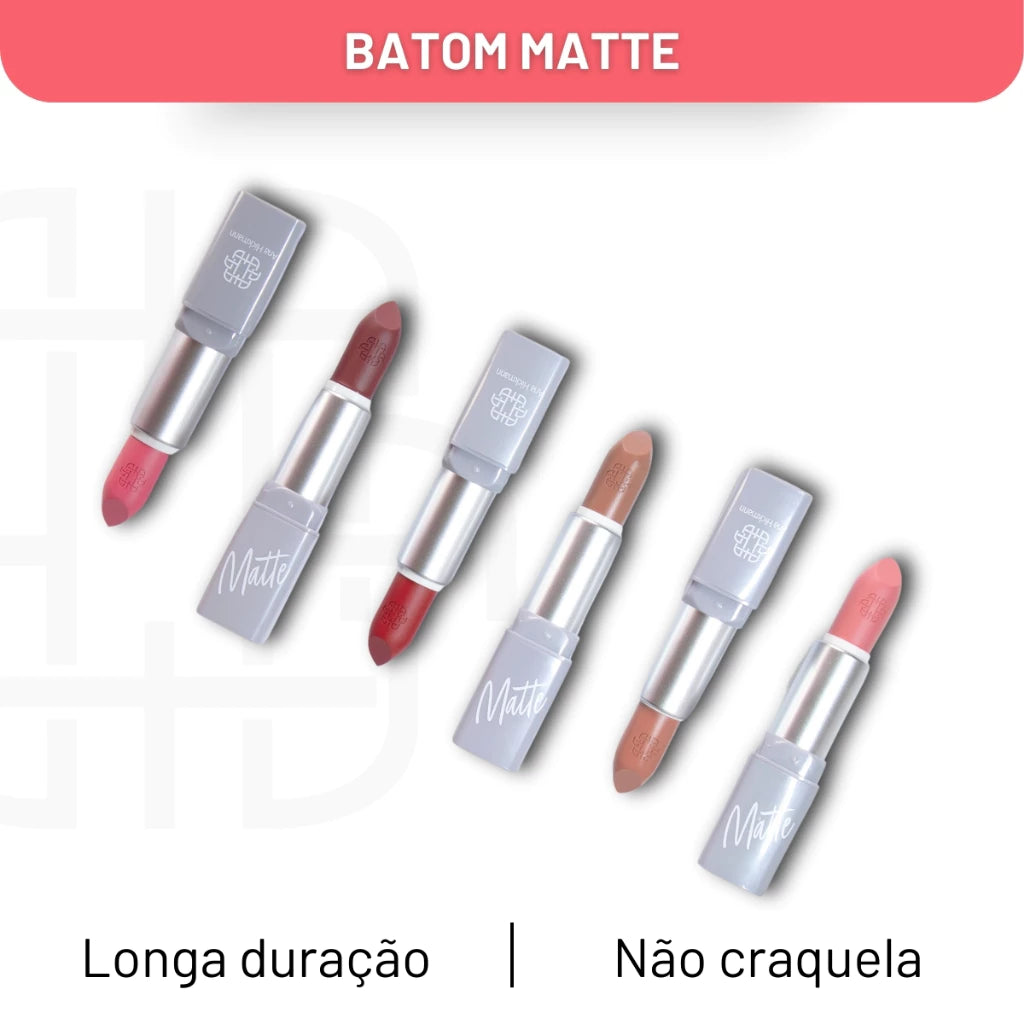 Batom Matte Lipstick Longa Duração 5 Cores Ana Hickmann