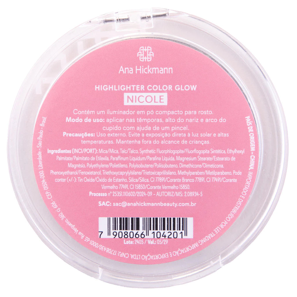 Iluminador Highlighter Color Glow Nicole Ana Hickmann