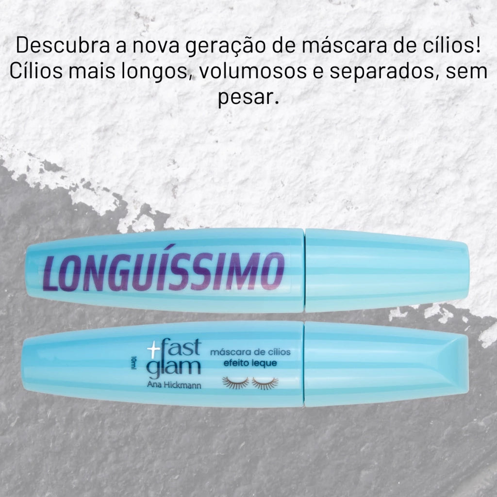Máscara de Cilios Longuíssimo Fast Glam Efeito Leque Ana Hickmann