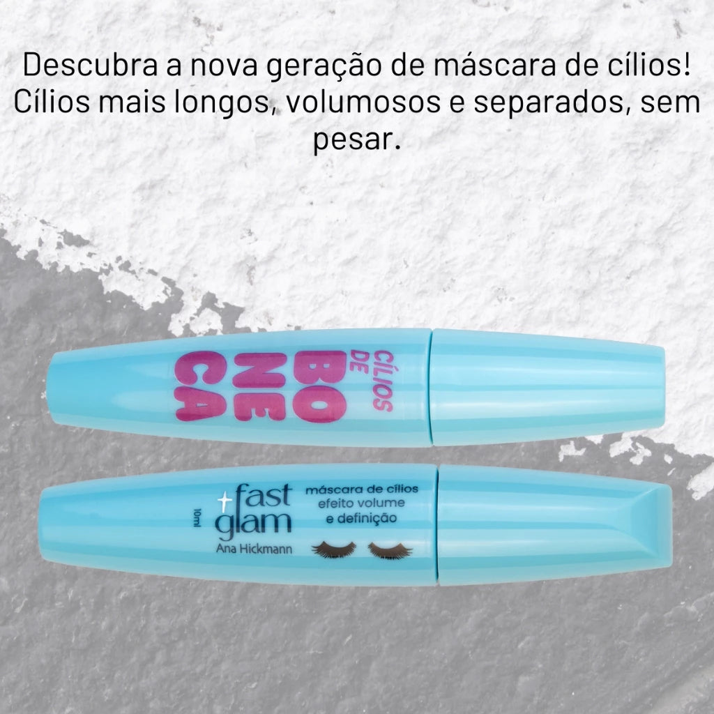 Máscara de Cílios Cílios de Boneca Efeito Volume e Definição Fast Glam Ana Hickmann