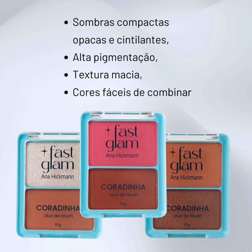 Blush Duo Fast Glam Coradinha Blush Contorno Iluminador Ana Hickmann