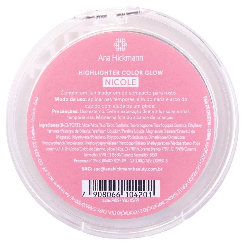 Iluminador Pó Brilho Facial Color Glow Highlighter Ana Hickmann