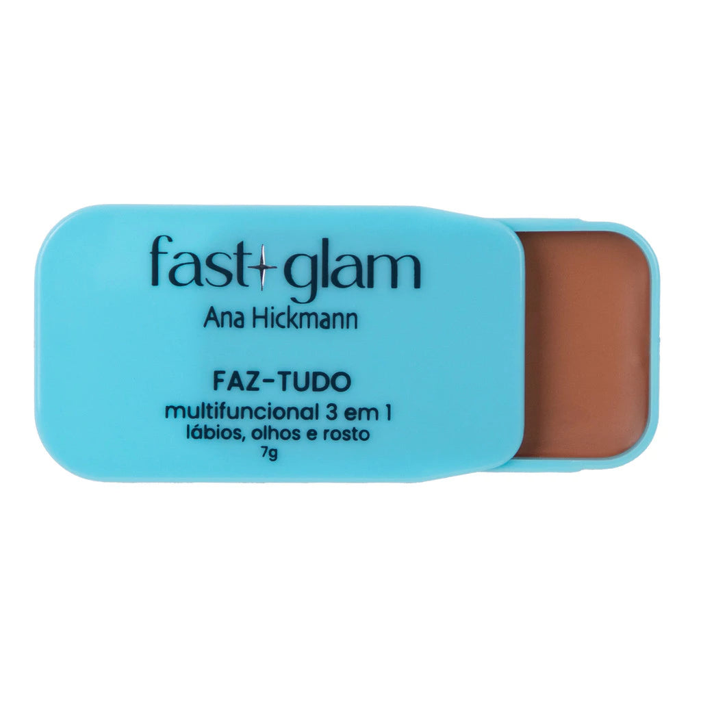 Faz Tudo Multifuncional 3 em 1 Blush Contorno Sombra Batom Fast Glam Ana Hickmann